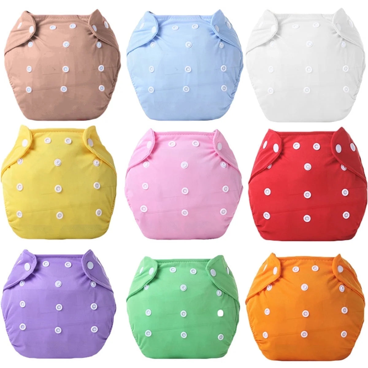 Baby Cloth Diapers – 8 Pack Adjustable, Washable, and Reusable Pocket Diapers