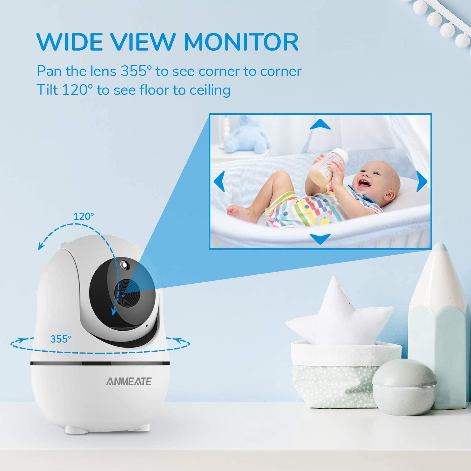 Video Baby Monitor with Remote Pan-Tilt-Zoom Camera – Stay Close, Day or Night!