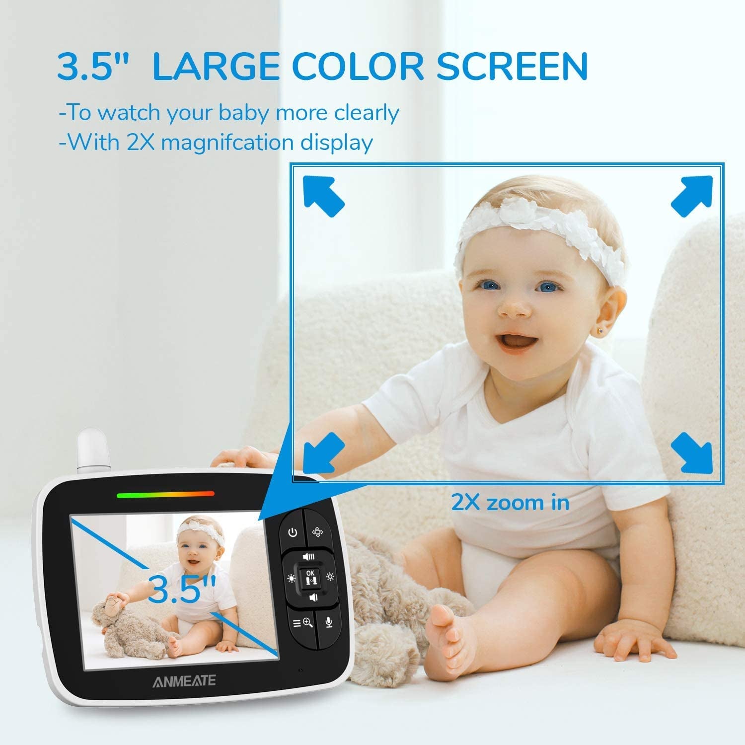 Video Baby Monitor with Remote Pan-Tilt-Zoom Camera – Stay Close, Day or Night!